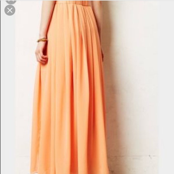Maeve Coral Orange Pleaded Maxi Skirt - Picture 2 of 4